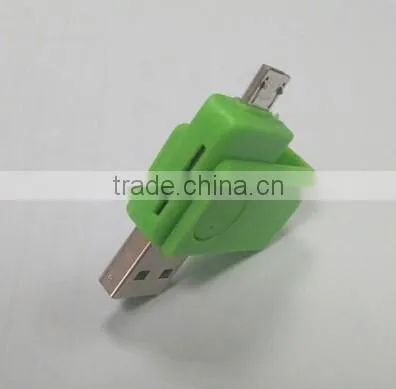 New Style 2 in 1 USB 2.0 OTG Card Reader Adapter ,SD TF Card Reader For Android Phones