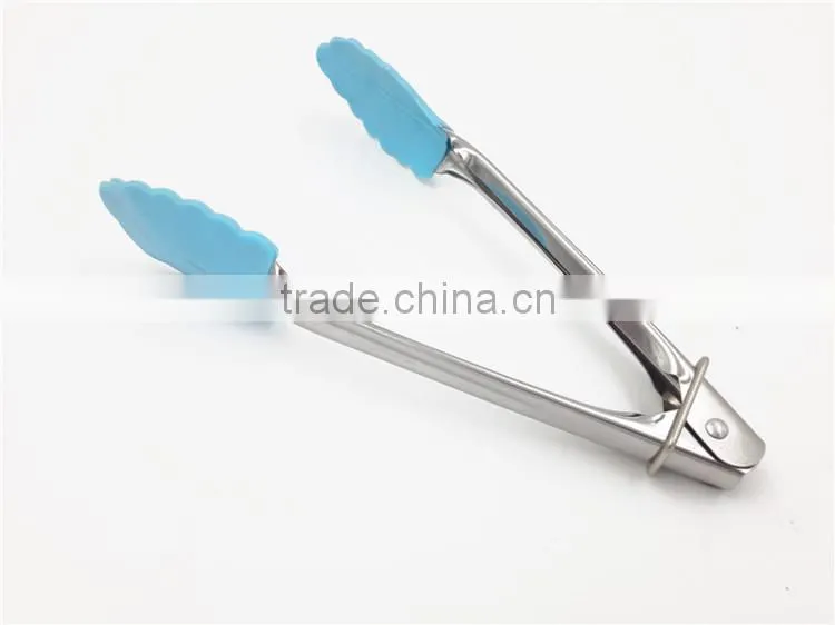 Nylon bread tong with stainless steel handle