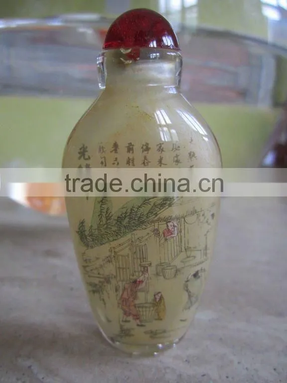 Chinese Traditional snuff box c/w farming painting