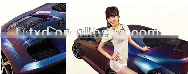 Chameleon carbon fiber vinyl sticker for car body full wrap