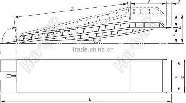 hydraulic mobile loading ramp yard ramp used for container