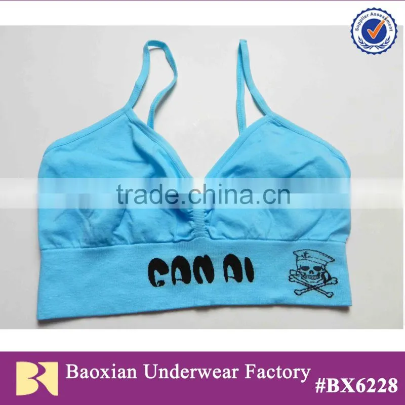 2014 v-neck lady bra top seamless