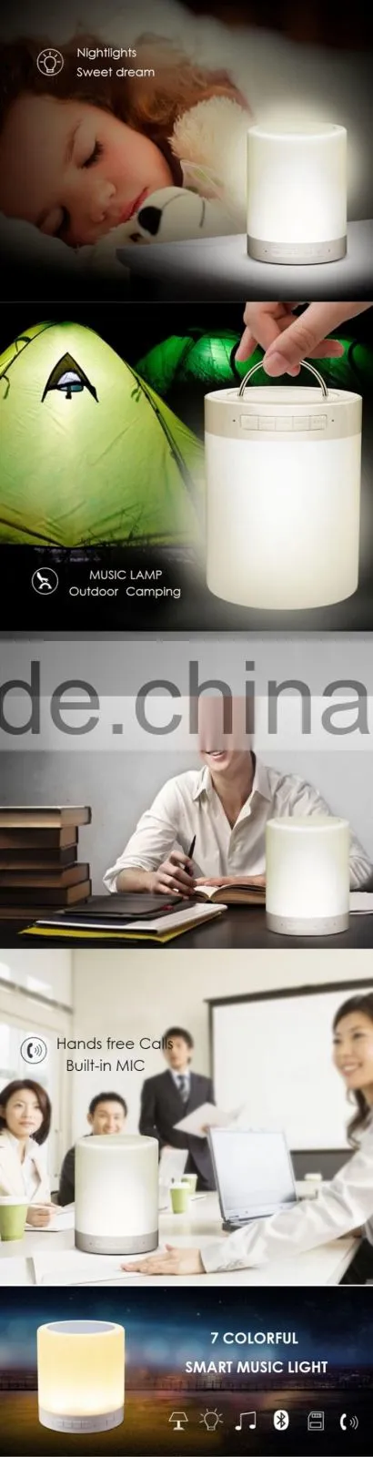 Portable Rechargable Touch Sensitive Smart Led Quran Speaker With Lamp