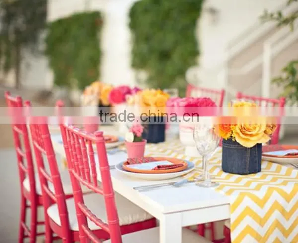 Red plastic chiavari chair