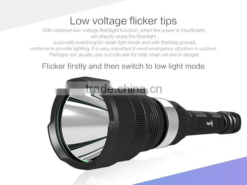 Bright LED flashlight Supfire Y12 1100 lumen CR XML2 U2 floodlight torch