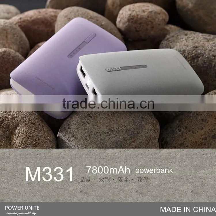 2016 new product 2A input fast charging power bank 7800mAh with CE FCC RoHS