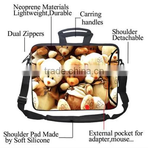 Fashion artwork printing and high quality neoprene laptop bag