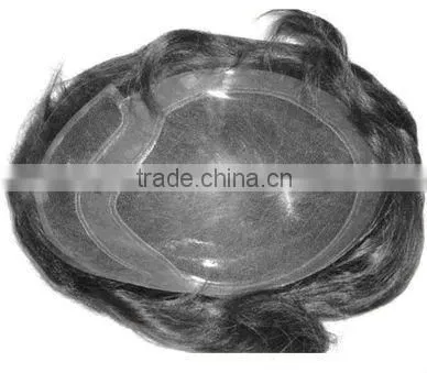 human hair men's toupee hair replacement hair system