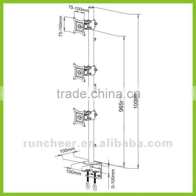 LCD350-T LCD Desktop Bracket for Triple Monitors