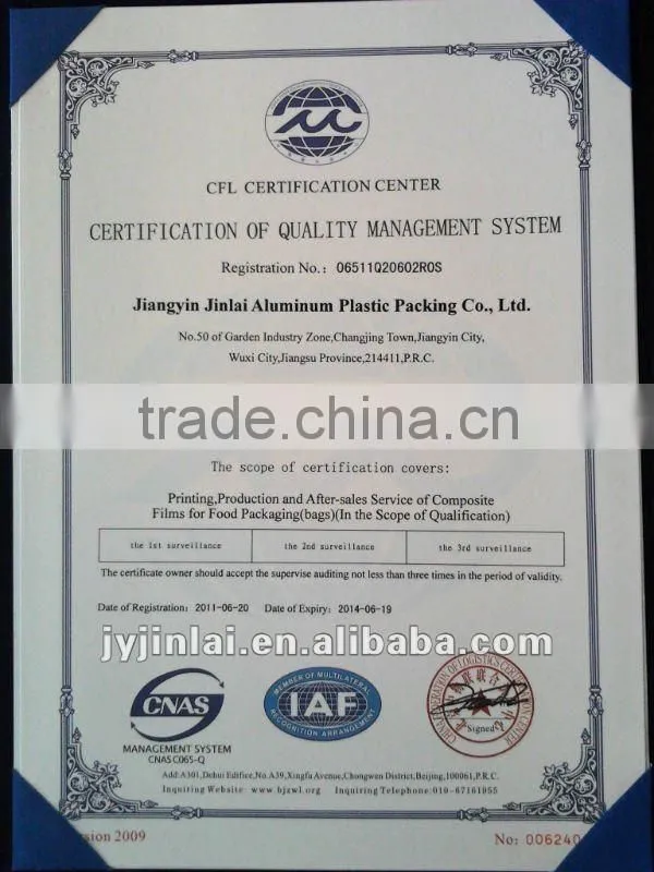 Laminated Food Grade Plastic Packaging Film
