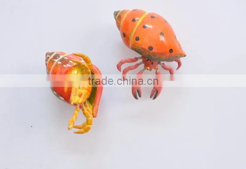 4 inch Plastic Lobster in Artificial Conch Shell 3D Fridge Magnet