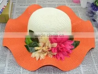 Women Flower Straw Hat,Sun Beach Summer Hats For Ladies