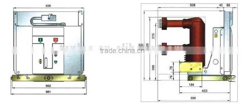 vd4 withdrawable embedded pole 12kv indoor ac vacuum circuit breaker