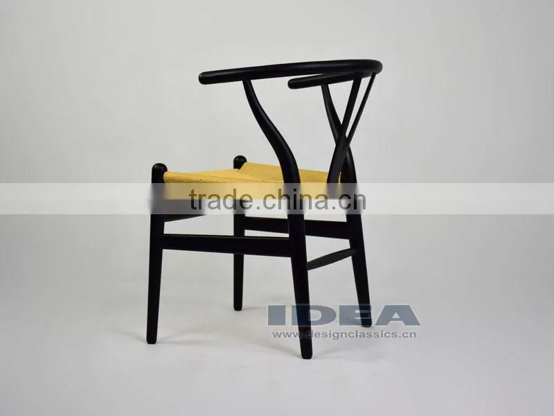 Replica Hans Wegner Y Chair - Beech Solid Wood in Black Color