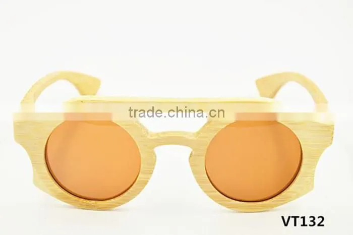 2016 square round classic UV400 color mirror lens design bamboo wooden polarized sunglasses sun glasses