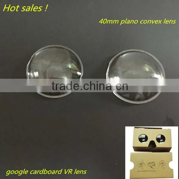 2015 New lens 40mm Diameter 55mm Focal Length plano convex asymmetric spherical lens for Google Cardboard V2.0