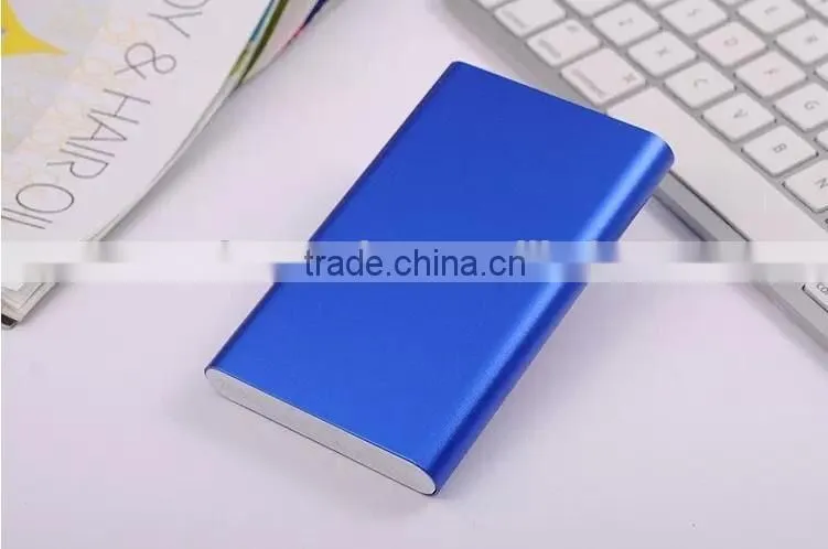 Slim design 10000mAh dual usb output mobile phone power bank charger with custom laser engraving logo and gift box package