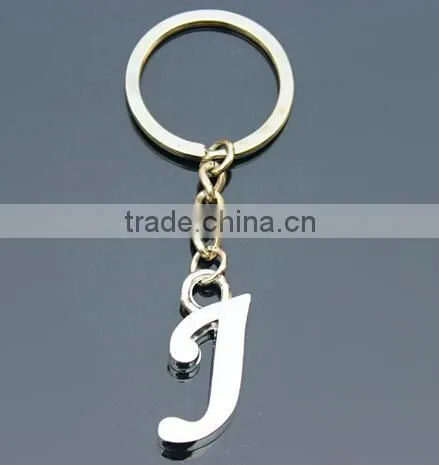 Wholesale high quality metal alphabet keychain