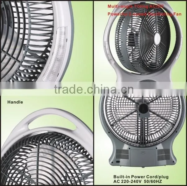 12 inch battery table fan/desk fan with plastic blade with light CR-8212
