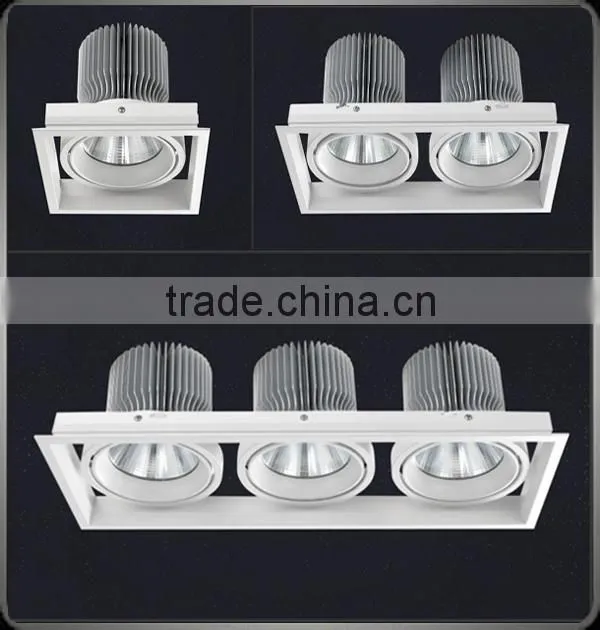 Top grade COB LED chip with high luminums efficiency and high CRI 3x45w square led grille light