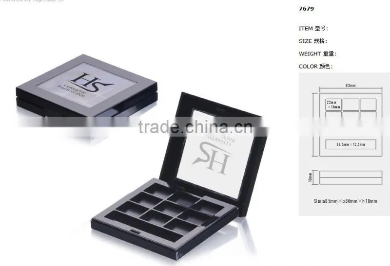 Cosmetic custom empty eyeshadow pallet