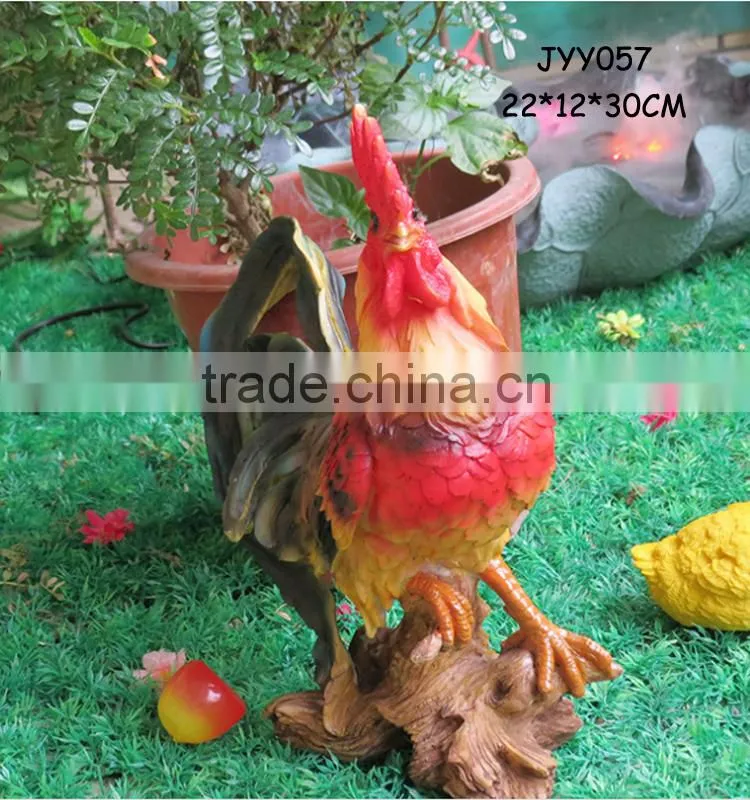 Garden decor cute wholesale polyresin rooster figurine
