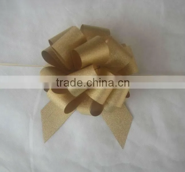 HOT SALE 16" Large Glossy Red Plastic POM POM Pull Ribbon Bow