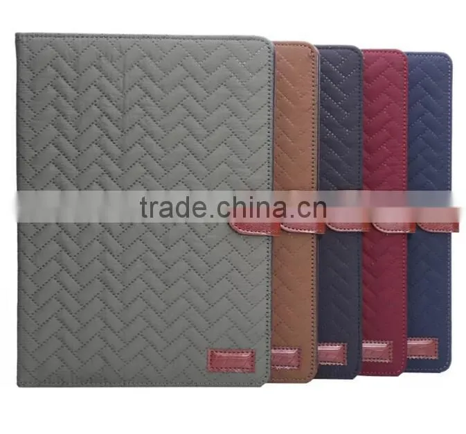Fashion Luxury Grid Soft Leather Case For iPad Air 2