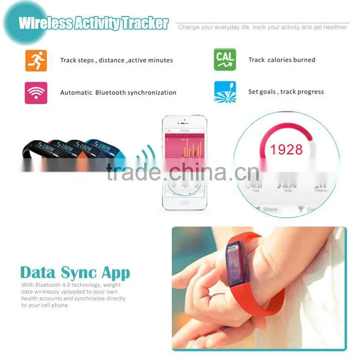 2016 Best selling black bluetooth smart watch bracelet