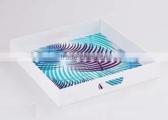 Best selling black lacquer wood serving tray table with Mother of Pearl