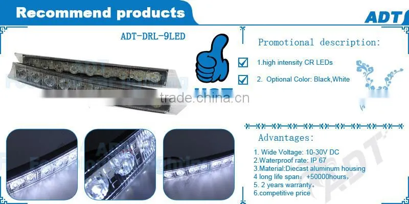 2015 factory Hotsale car 9 LED DRL DAYTIME RUNING LIGHT Driving light lower price
