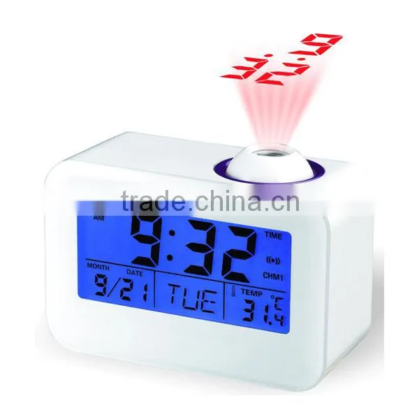 Led Backlight Projection Time Talking Alarm Projector Wall Clock