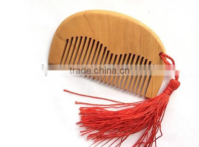 Natural wide tooth wood no-static massage hair comb free shipping wholesale