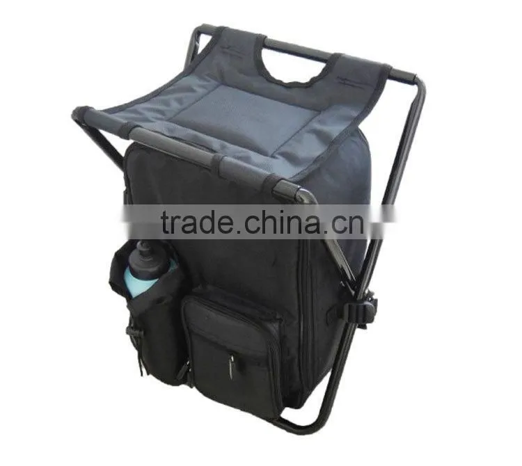 High Quality Fashion Oxford Black Camping Hiking Backpack Fishing Folding Chair Cooler Bag HWY009