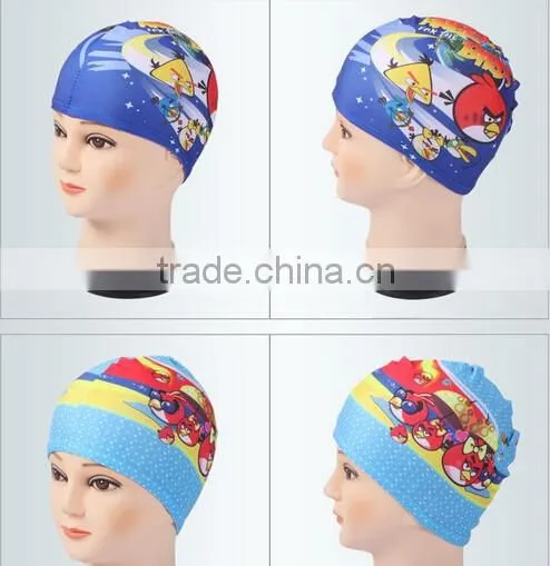 2016 new design High Quality Cute Cartoon Printing Children Waterproof Swimming Hat