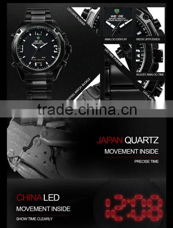 WEIDE Military watches with changeable strap Fashion Wristwatch Alarm LED Watch watch print logo analog digital display WH2306