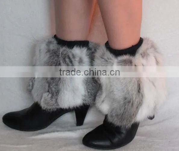 Fad Trend 20cm Rabbit Fur Leg Warmers Short Animal Fur Boot Socks Good Quality