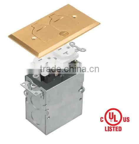 cUL UL rectangular brass stainless steel Nickel-plated electrical floor box