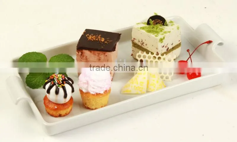 Factory Direct Rect/ Porcelain Cake Plate