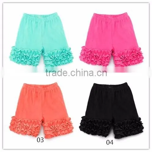 Multicolored dots bowknot design stylish easy sports doing cotton children girls shorts
