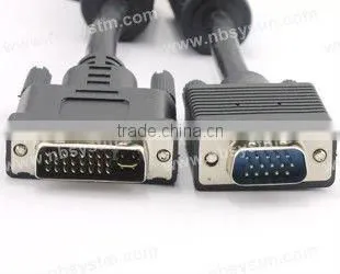 VGA 15pin male to DVI 24+1 pin male Cable