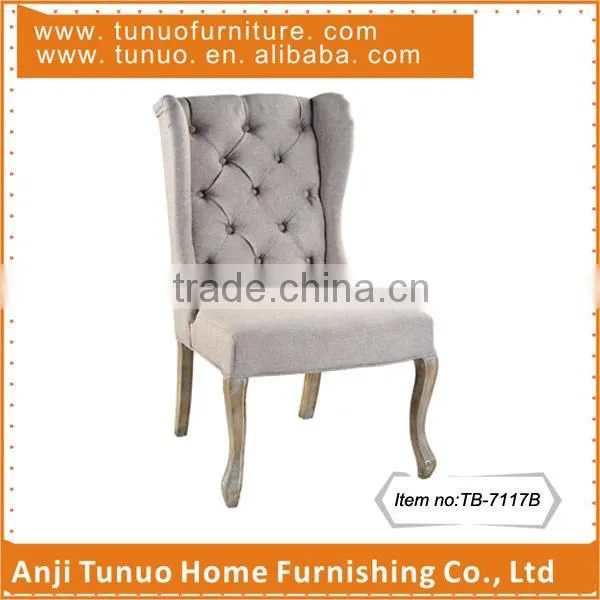 Dining chair,Tufted back with buttons,High back,Rubber wood legs,TB-7117B