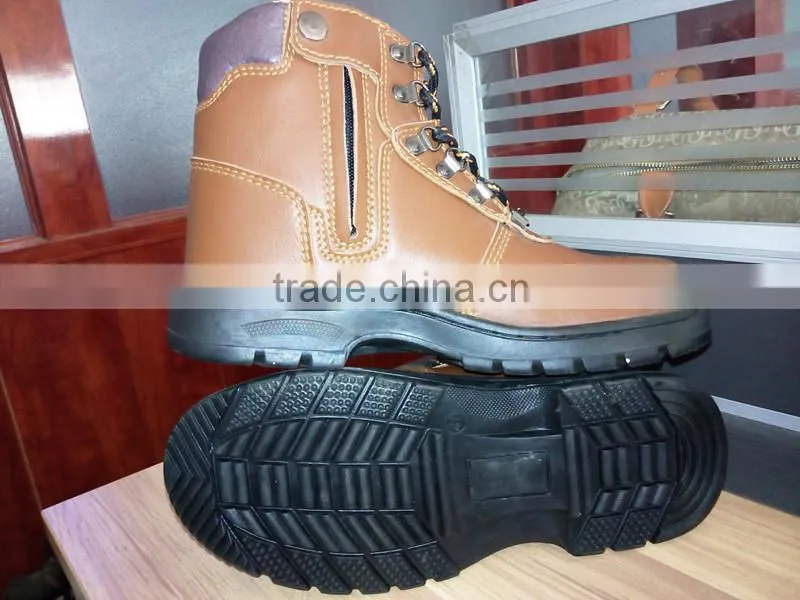 industrial cheap steel toe cap brand rubber outsole anti-slip steel toe safety shoes/boots