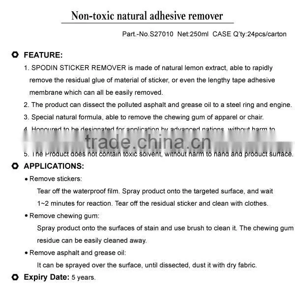 Sticker Remover Adhesive Remover grease remover spray