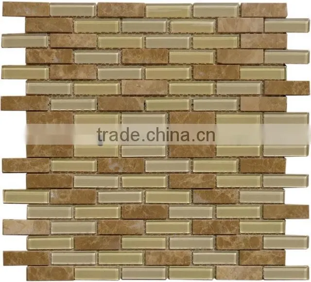 high quality crystal glass mix stone mosaic tile manufacturer