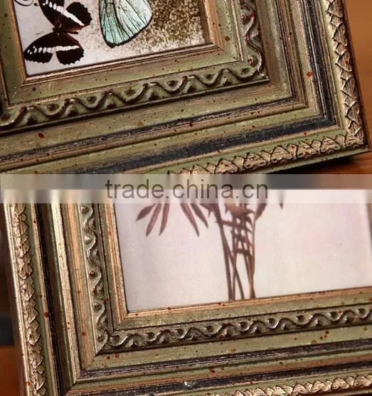 Top quality slap-up wall Decorative archaistic wooden picture Rahmen Handmade baroque Antique Natural solid wood photo frame