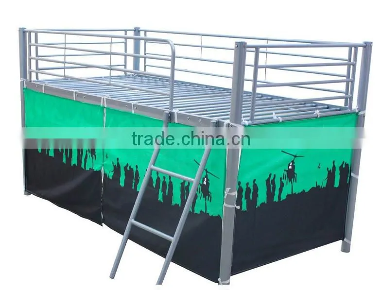 Childrens Novelty Metal Mid Sleeper Bed Bunk Bed with Curtain for girls