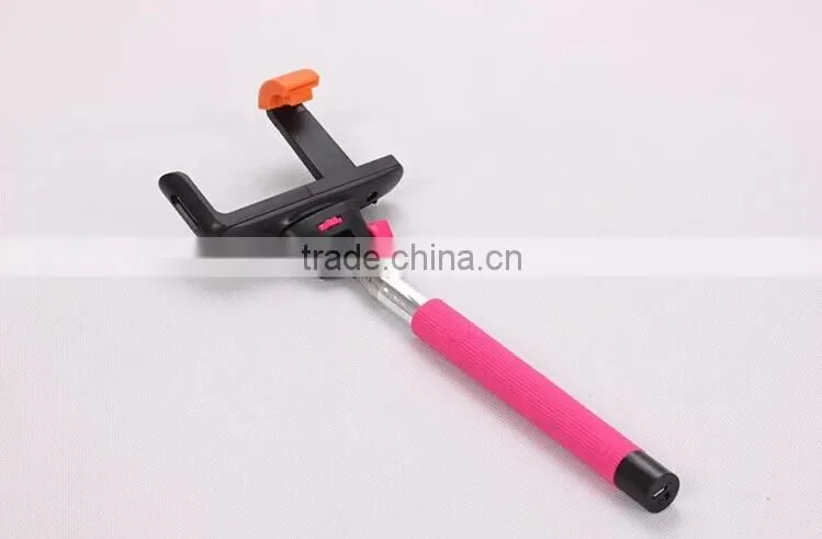 Cheapest Extendable Wired Shutter Handheld OEM Selfie Stick Monopod For Android iPhone Black