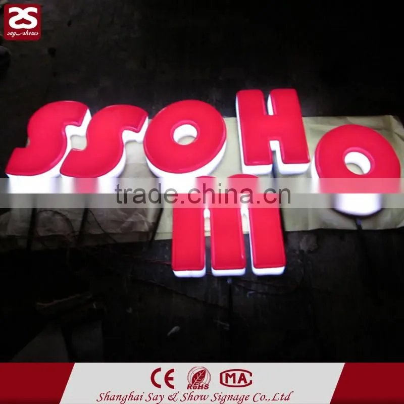 Thermoformed Acrylic LED Channel Letter Sign-Surface Illuminated Painted Sheet Metal side