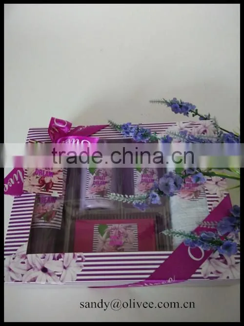 nice scent antiseptic shower gel, body lotion ,bubble bath and soap hotel bath set